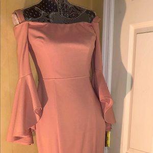 MAUVE Off the shoulder bell sleeve gown size M